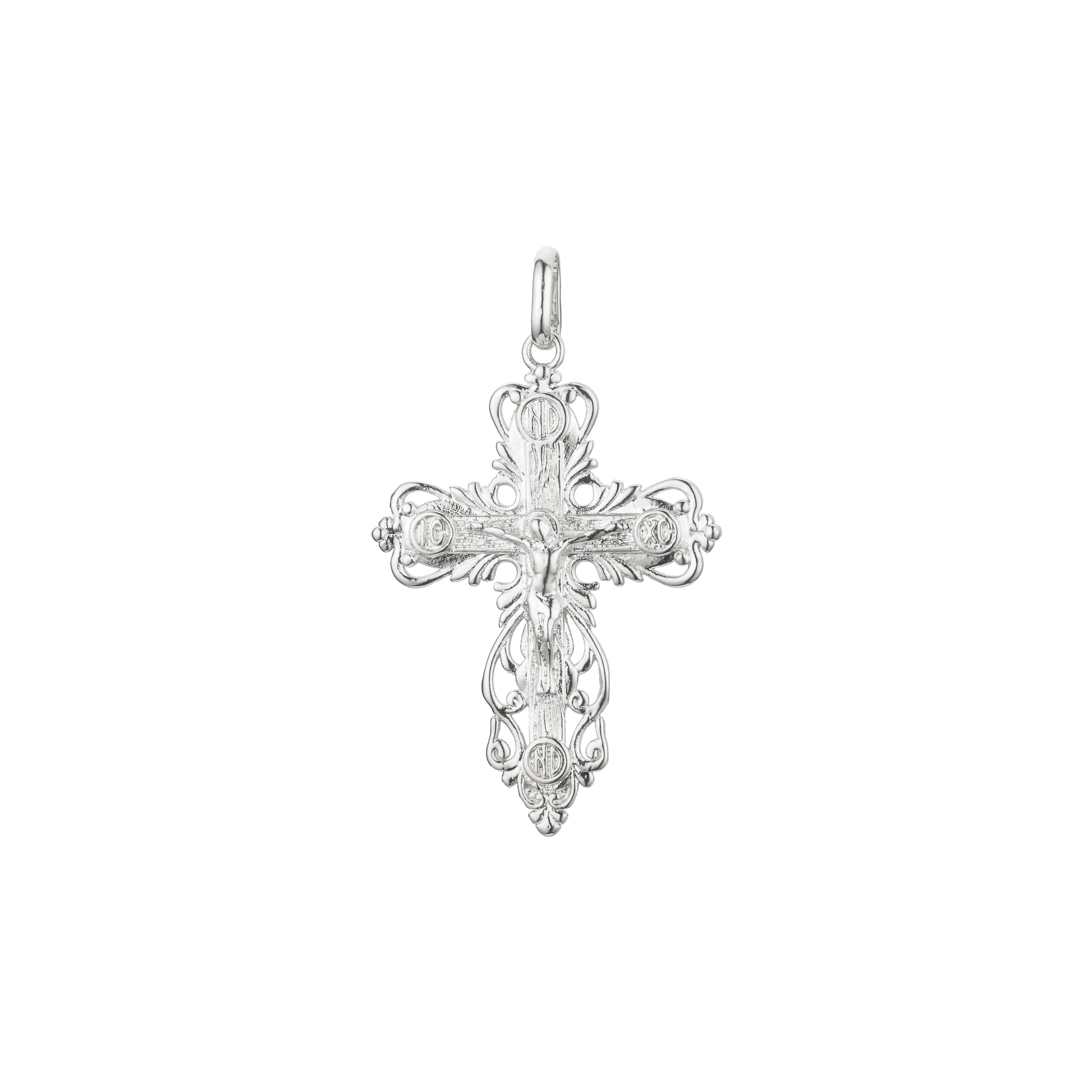 🔥 Eastern Orthodox Russian budded pendant in 14K Gold, Rose Gold two tone & White Gold plating colors