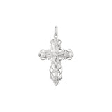 🔥 Eastern Orthodox Russian budded pendant in 14K Gold, Rose Gold two tone & White Gold plating colors