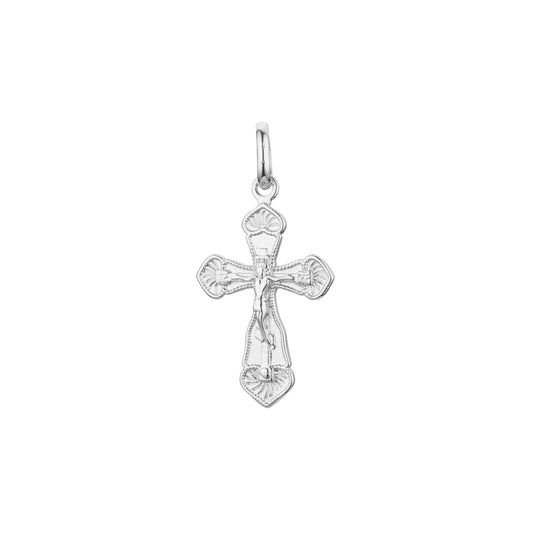 🔥 Russian Orthodox cross pendant in 14K Gold, Rose Gold two tone, White Gold plating colors