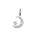 Star and Crescent moon pendant in Rose Gold, 14K Gold, White Gold plating colors