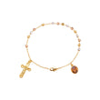 Pulseiras Saint Charbel Sharbel Makhlouf Monk Rosário de três tons em ouro 18K