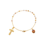 Pulseiras Saint Charbel Sharbel Makhlouf Monk Rosário de três tons em ouro 18K