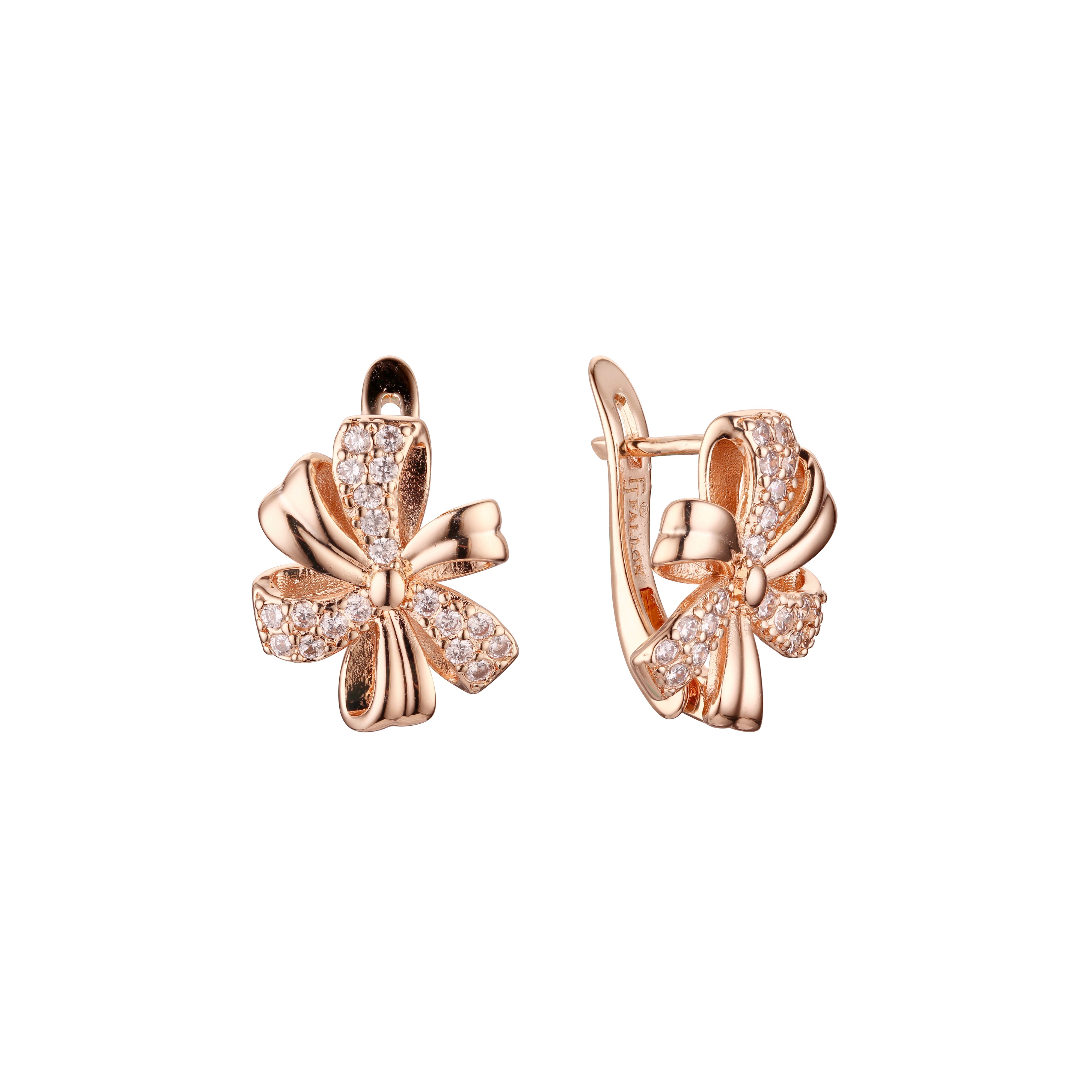 .Brincos em Ouro Rosa, banho em dois tons