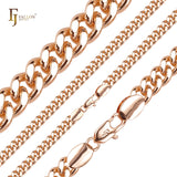 .Cadenas de eslabones cubanos Estilo Miami Clásicas enchapadas en Oro Blanco, Oro 14K, dos tonos SF