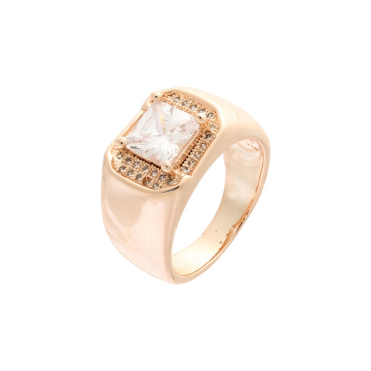 Solitarie men's rings in 14K Gold, Rose Gold plating colors