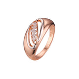 Ros¨¦goldene zweifarbige Blumen-Solit?r-Designringe