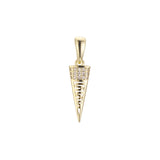 Cone of Greek key 14K Gold pendant