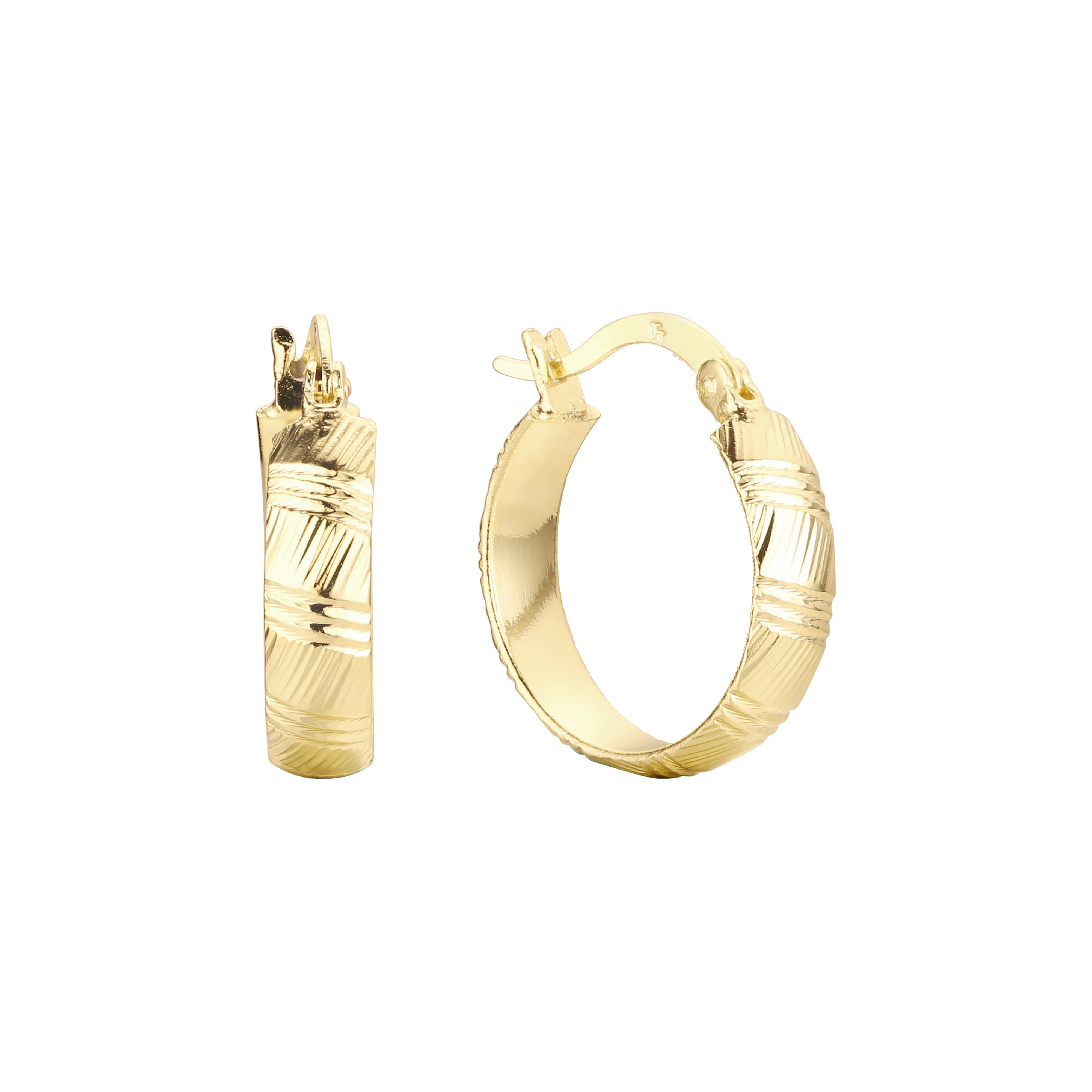 Hoop earrings in 14K Gold, 18K Gold, Rose Gold plating colors