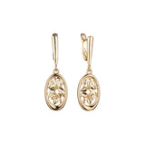 Brincos Leaves em ouro 14K, ouro rosa, duas cores de revestimento