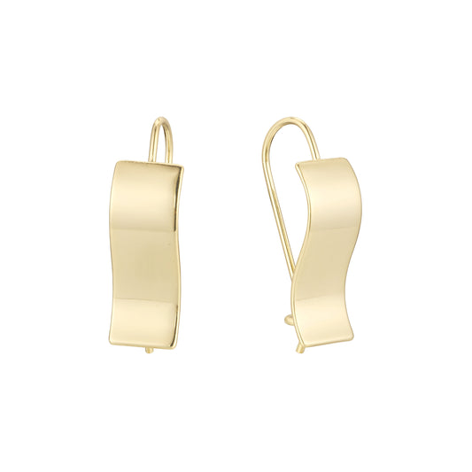 14K ゴールド、ローズゴールド メッキ色のワイヤー フック イヤリング
