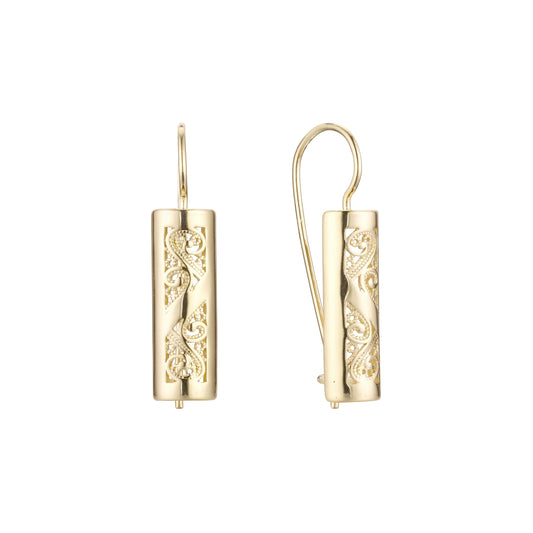 14K ゴールド、ローズゴールド メッキ色のワイヤー フック イヤリング