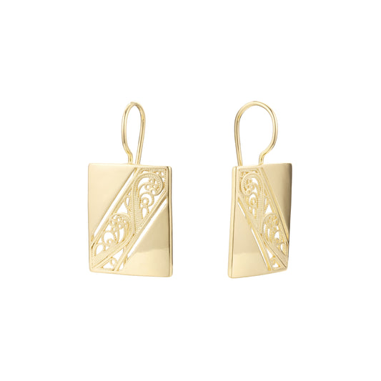 14K ゴールド、ローズゴールド メッキ色のワイヤー フック イヤリング