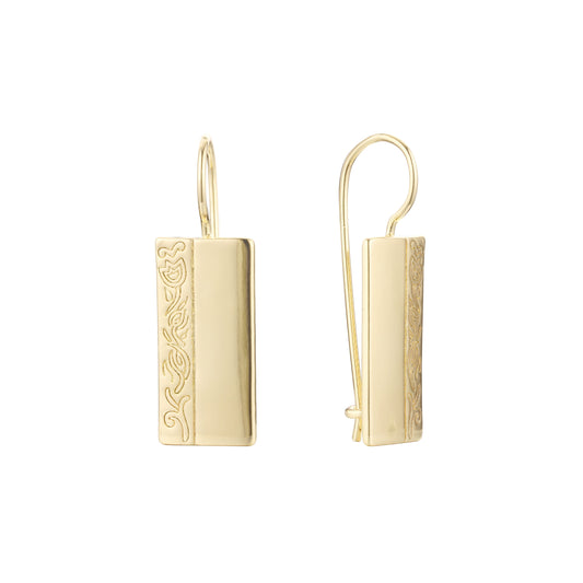 14K ゴールド、ローズゴールド メッキ色のワイヤー フック イヤリング