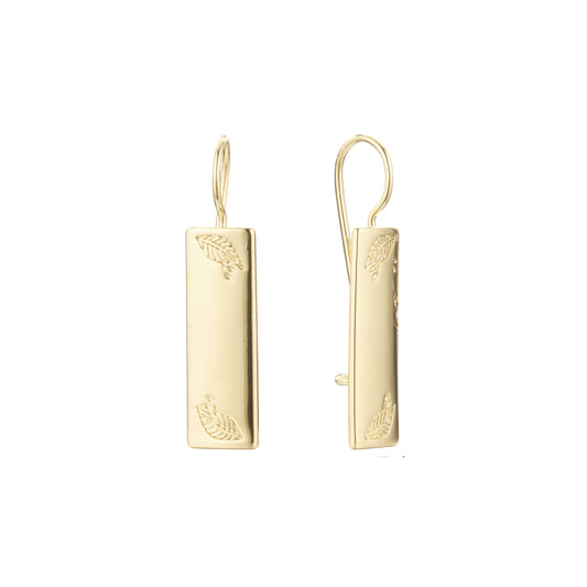 14K ゴールド、ローズゴールド メッキ色のワイヤー フック イヤリング
