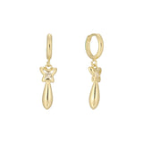 Huggie star drop 14K Gold earrings