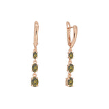 Triple white cz drop Rose Gold, 14K Gold earrings