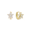 Huggie flower cluster earrings in 14K Gold, 18K Gold plating colors