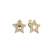 Aretes de estrella en Oro de 14K, baño de Oro Blanco en colores