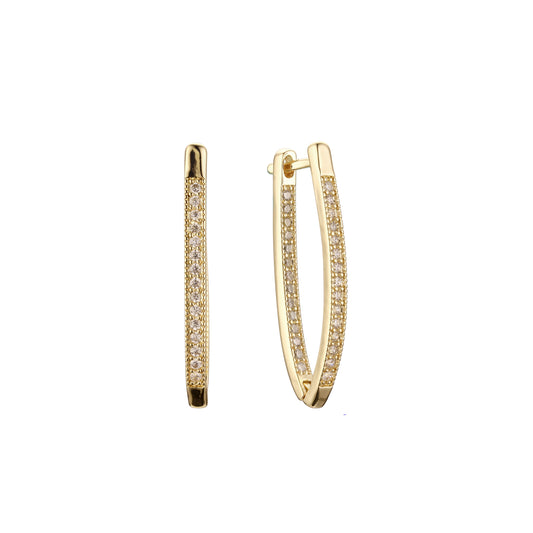 .14K ゴールド、ホワイト ゴールド、ローズ ゴールド メッキ色のトール イヤリング