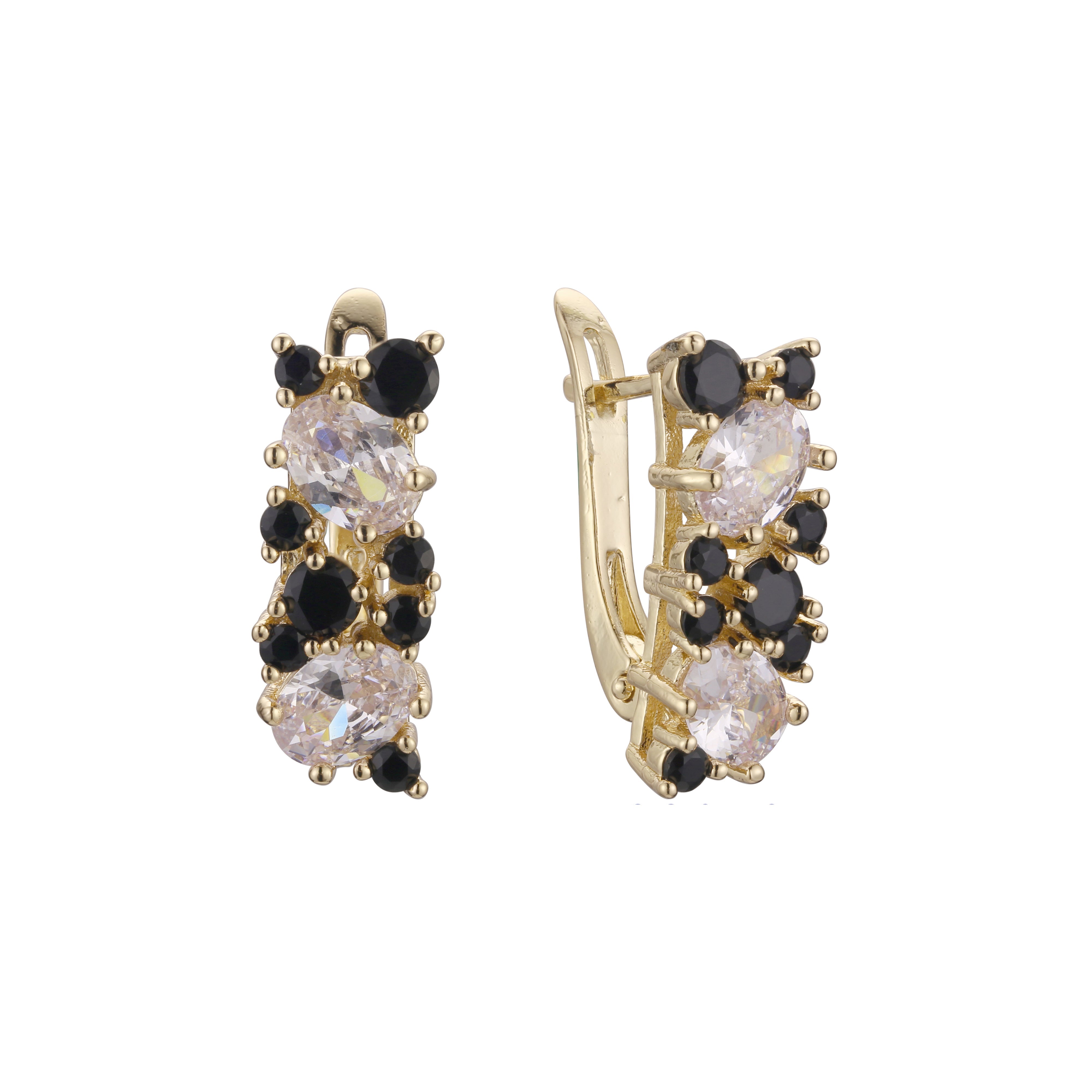 .Роскошные серьги Colorful Cluster CZ, покрытые 14-каратным золотом, розовым золотом.