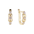 14k gold three stones earrings