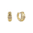 Paved white CZs 14K Gold Huggie earrings