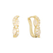 Cluster branco czs Marquise pedras brincos de ouro 14K