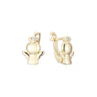 Aretes bebé ángel niño en Oro 14K, Oro Rosa, baño en dos colores