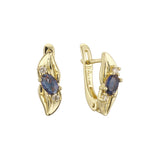Solitaire earrings in 14K Gold, Rose Gold plating colors