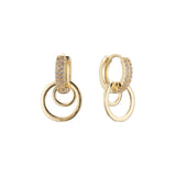 Huggie cluster circles earrings in 14K Gold, Rose Gold plating colors