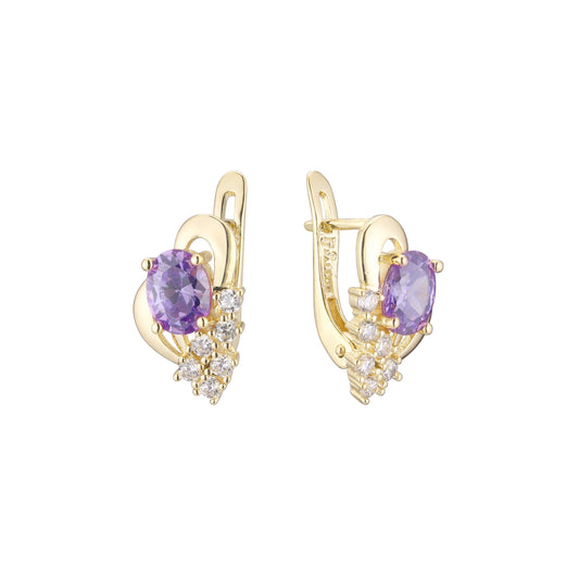 Cluster earrings in 14K Gold, Rose Gold plating colors