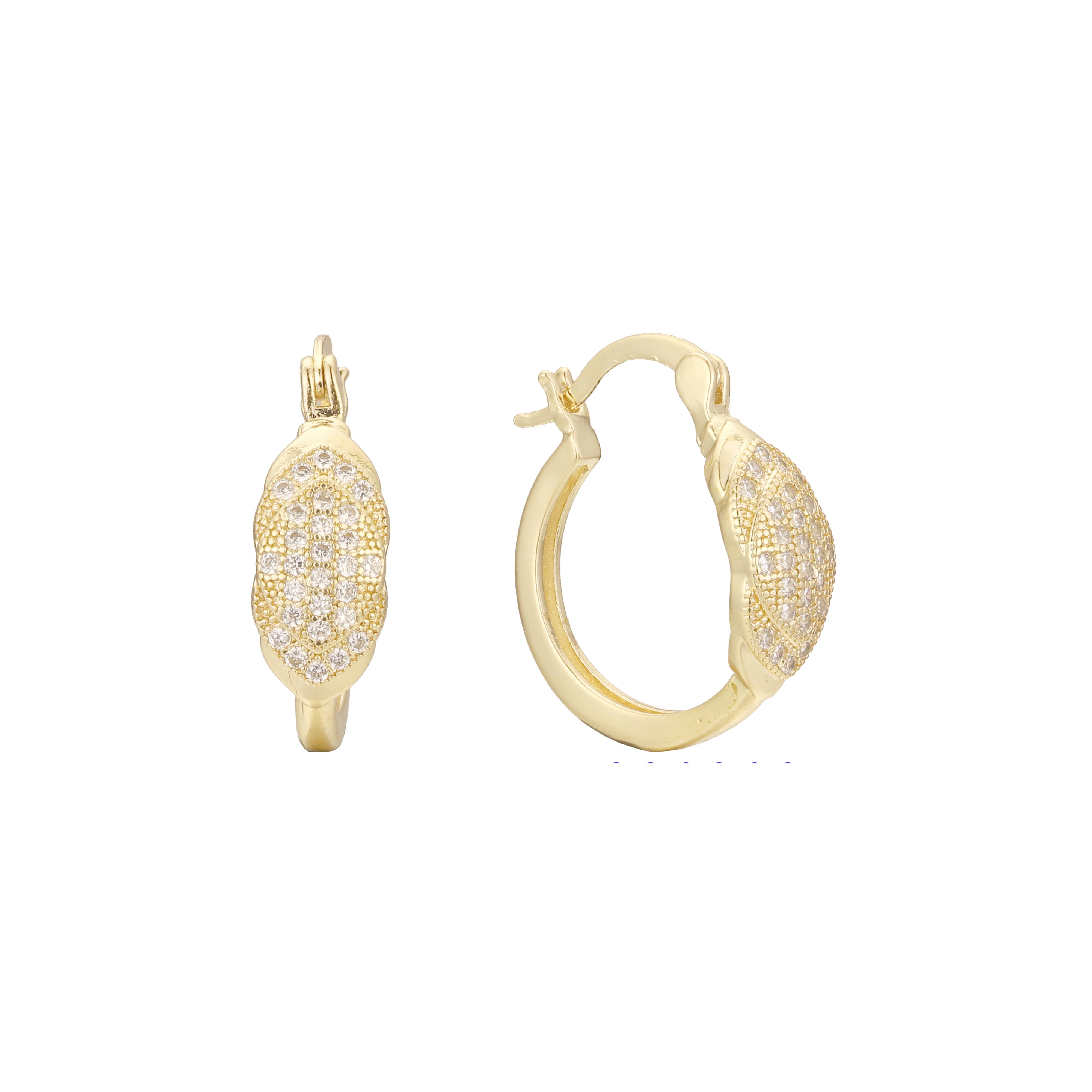 Brincos de argola em ouro 14K, cores banhadas a ouro rosa