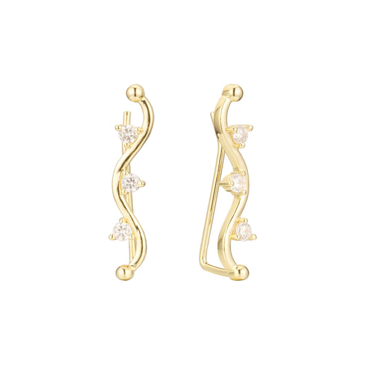 Crawler earrings in 14K Gold, Rose Gold plating colors