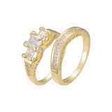 Drei stapelbare Steinringe aus 18 Karat Gold, Wei?gold, 14 Karat Gold, Beschichtungsfarben