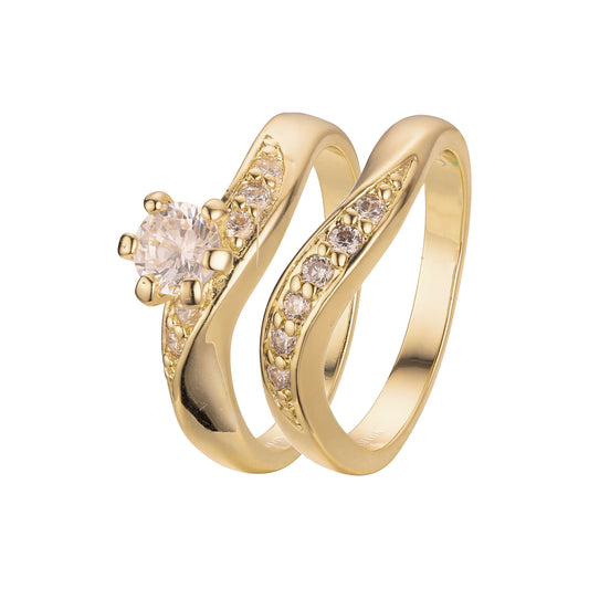 Anillos apilables de moda torcidos en colores Oro 18K, Oro Blanco, Oro 14K, Baño Oro 18K