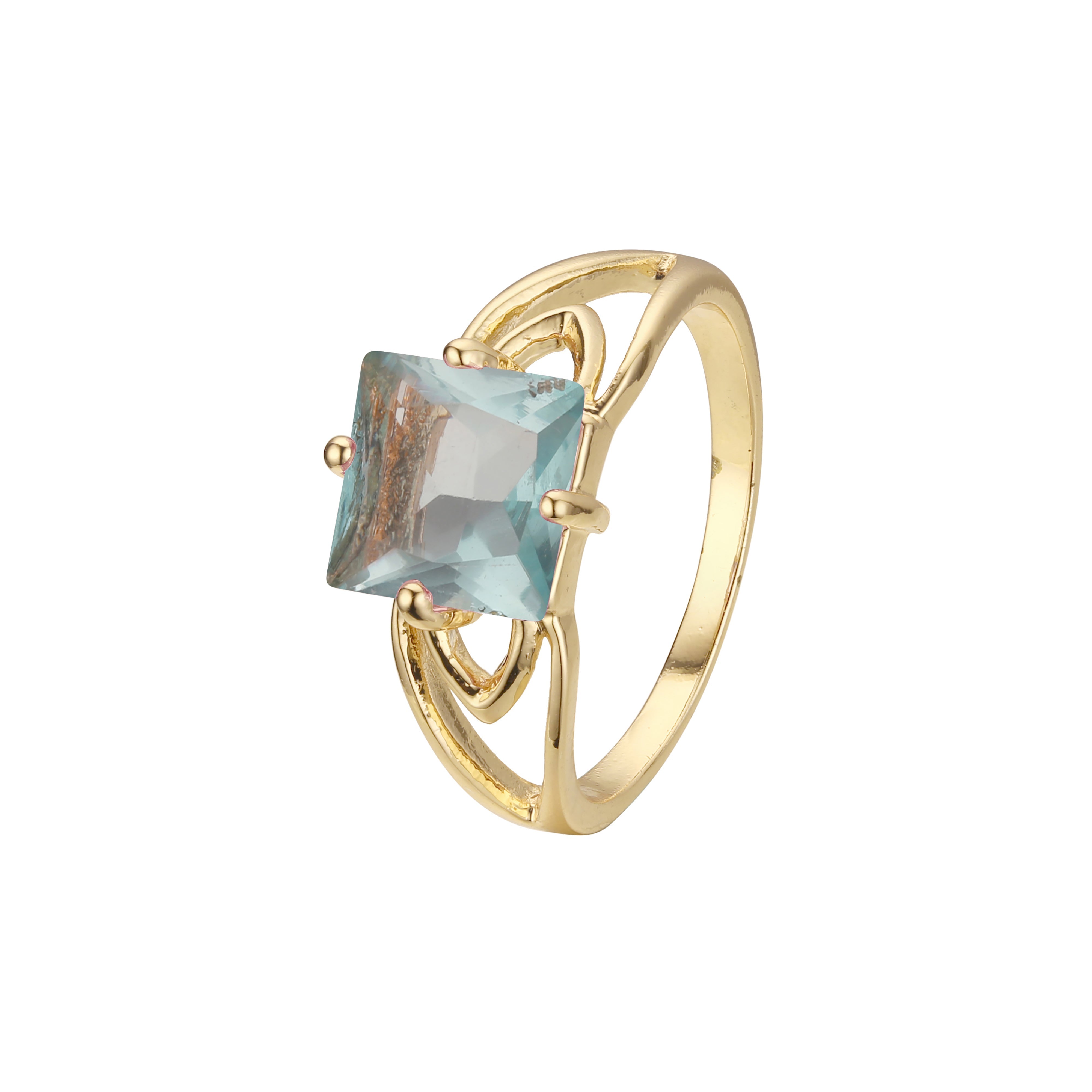 .Solitario grandes piedras de colores talla esmeralda Oro 14K, Anillos Oro 18K