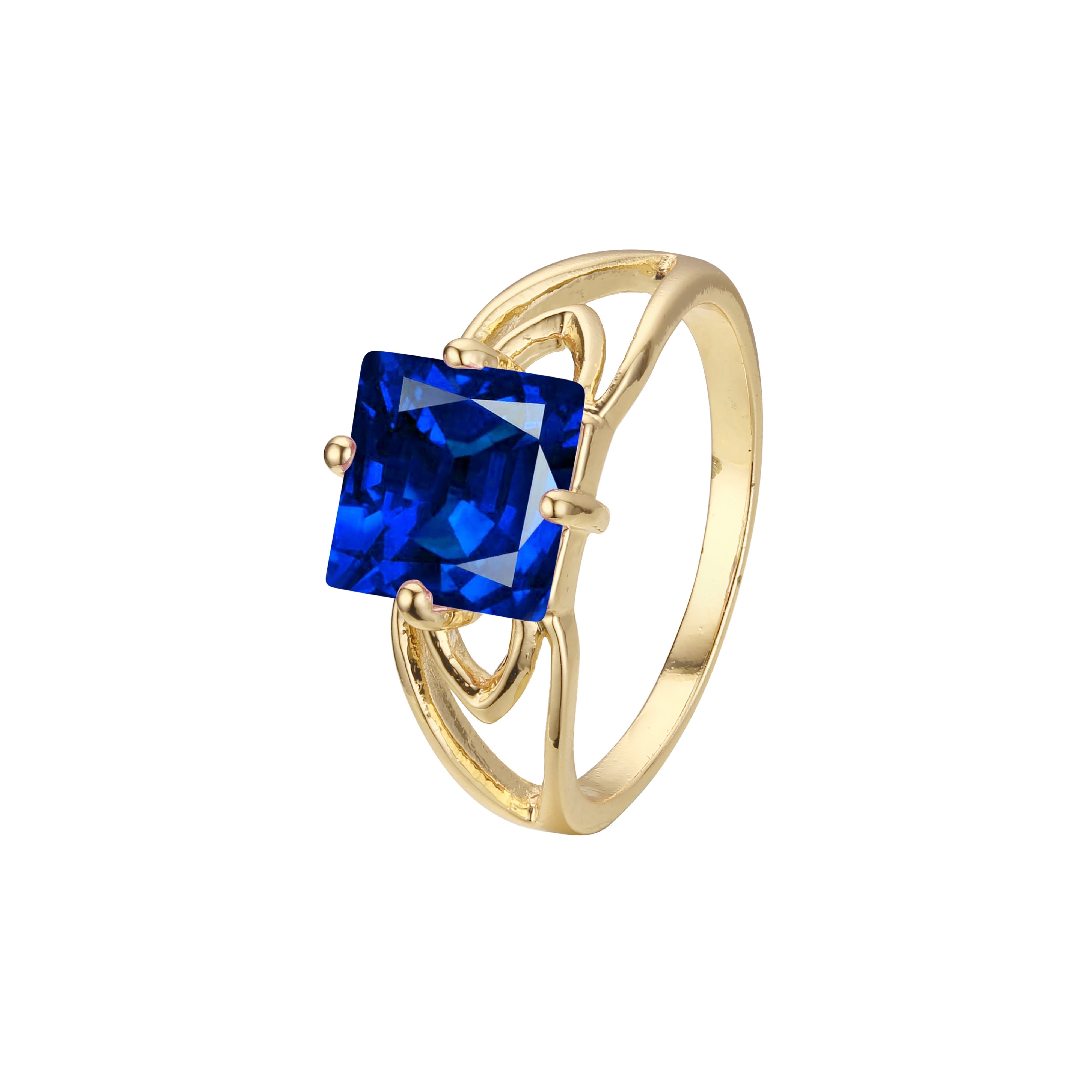 .Solitario grandes piedras de colores talla esmeralda Oro 14K, Anillos Oro 18K