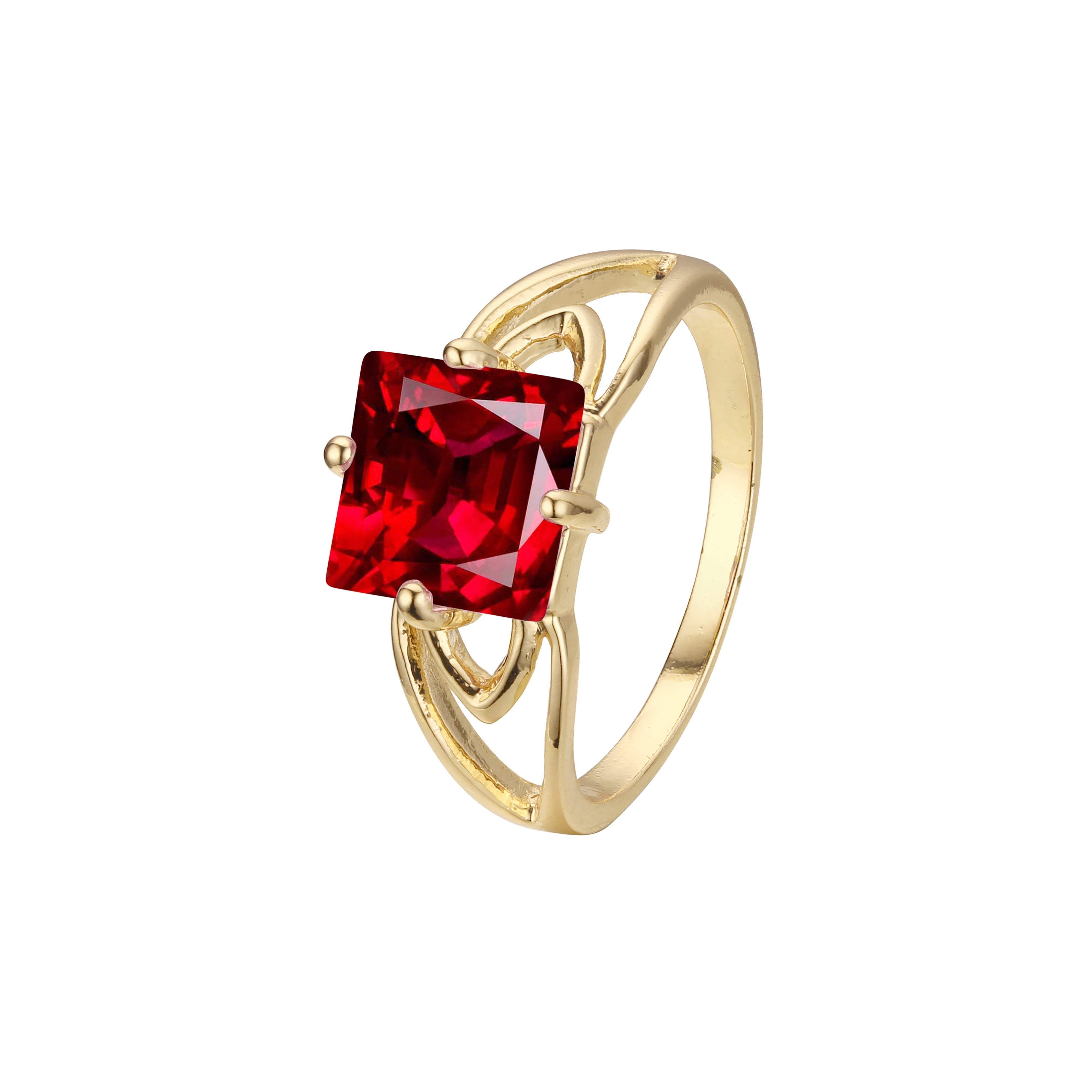 .Solitario grandes piedras de colores talla esmeralda Oro 14K, Anillos Oro 18K