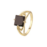 .Solitario grandes piedras de colores talla esmeralda Oro 14K, Anillos Oro 18K