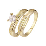 Bandband-Solit?r-Stapelringe mit Pav¨¦-Beschichtung, plattiert mit 14-kar?tigem Gold