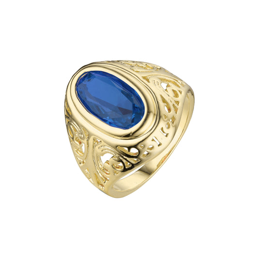Anéis masculinos solitários de pedra grande em ouro 18K, ouro 14K, cores de banho de ouro rosa
