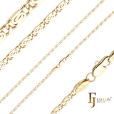 Cadenas clásicas de eslabones de caracol enchapadas en Oro 14K, oro rosa [Flatten Flank]