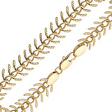 Cadenas de eslabones de hueso de pescado de oro rosa chapadas en Oro 14K, oro rosa