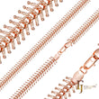 Cadenas de eslabones de hueso de pescado de oro rosa chapadas en Oro 14K, oro rosa
