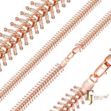 Cadenas de eslabones de hueso de pescado de oro rosa chapadas en Oro 14K, oro rosa