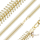 Cadenas de eslabones de hueso de pescado de oro rosa chapadas en Oro 14K, oro rosa