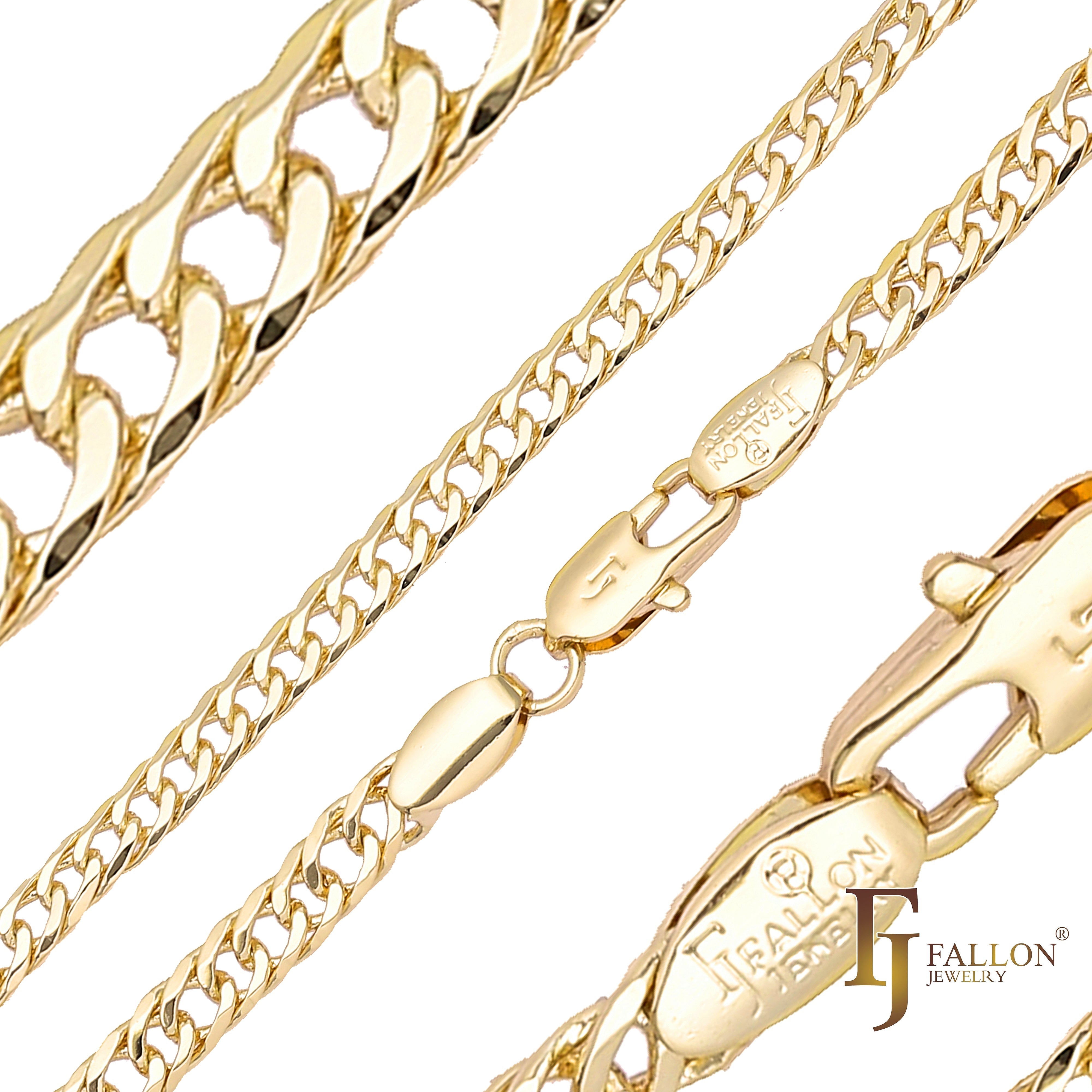 Doble eslabón cubano Oro 14K, Oro 18K, Cadenas Oro Blanco