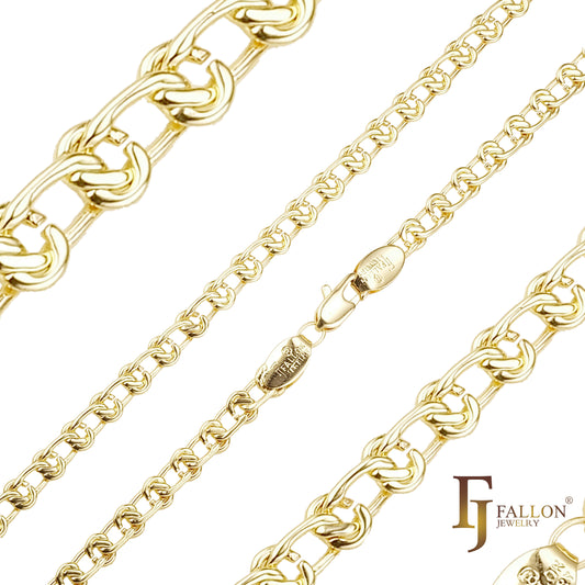 <p>14K Gold Sunburst und Spitzen-Paillettenketten in 2 Farben</p>