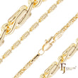 Correntes clássicas de elos cúbicos Snail banhadas em ouro 14K, ouro rosa, ouro branco [flanco quadrado]