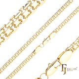 ビスマルク織りアンカー ダブルリンク チェーン、14K ゴールド、18K ゴールド、ツートンメッキ